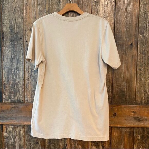 Canvas Sz M Tan Western Cotton The Cowboy Poets Lasso Short Sleeve T-Shirt - Picture 5 of 7